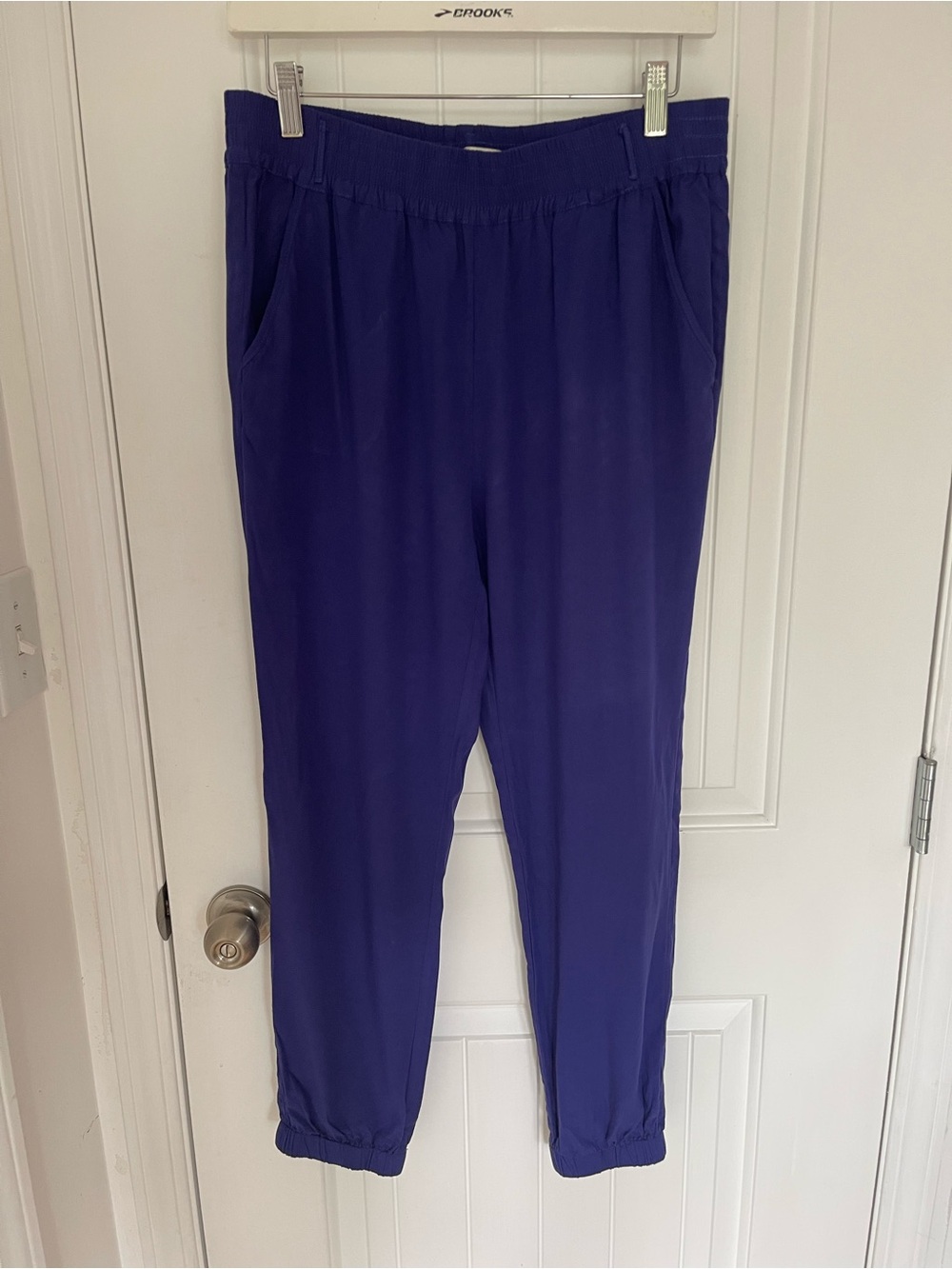 twik Deep Purple Rayon Elastic-Waist Jogger Pants